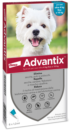 ADVANTIX SPOT ON*6PIP 4-10KG - Farmacia Puddu Baire S.r.l.