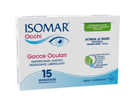 ISOMAR OCCHI GOCCE OCULARI ALL'ACIDO IALURONICO 0,20% 15 FLACONCINI - Farmacia Puddu Baire S.r.l.