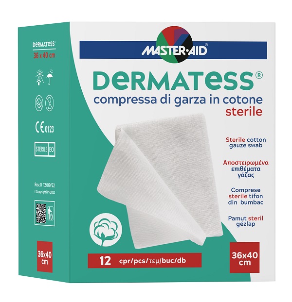 GARZA IDROFILA DERMATESS COT 36X40 12 PEZZI - Farmacia Puddu Baire S.r.l.