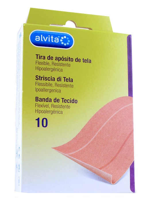 CEROTTO IN STRISCIA DI TELA ALVITA 10 X 6 CM 10 PEZZI - Farmacia Puddu Baire S.r.l.