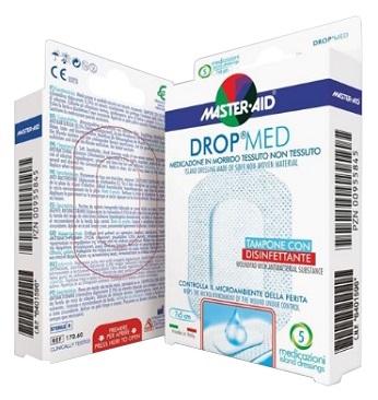 MEDICAZIONE COMPRESSA AUTOADESIVA DERMOATTIVA IPOALLERGENICA AERATA MASTER-AID DROP MED 10X8 5 PEZZI - Farmacia Puddu Baire S.r.l.