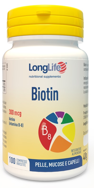 LONGLIFE BIOTIN 300 100 COMPRESSE RIVESTITE - Farmacia Puddu Baire S.r.l.