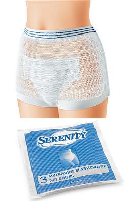 MUTANDINA ELASTICA RETTANGOLARE A RETE SERENITY M 3 PEZZI - Farmacia Puddu Baire S.r.l.