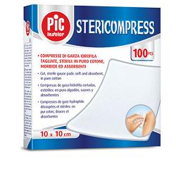 GARZA COMPRESSA IDROFILA PIC STERICOMPRESS 10X10 CM 4 BUSTE  25 PEZZI - Farmacia Puddu Baire S.r.l.