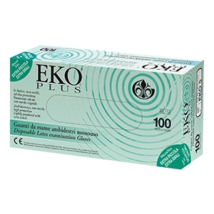 GUANTO IN LATTICE SUPERFICIE LISCIA TALCATO 100 PEZZI ARTICOLO EKO 6 - Farmacia Puddu Baire S.r.l.