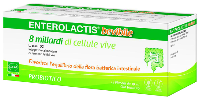 ENTEROLACTIS BEVIBILE 12 FLACONCINI DA 10 ML SOFAR - Farmacia Puddu Baire S.r.l.