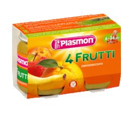 PLASMON OMOGENEIZZATO 4 FRUTTI 2 X 104 G - Farmacia Puddu Baire S.r.l.