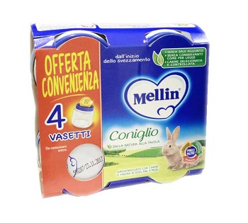 MELLIN OMOGENEIZZATO CONIGLIO 4X80 G - Farmacia Puddu Baire S.r.l.