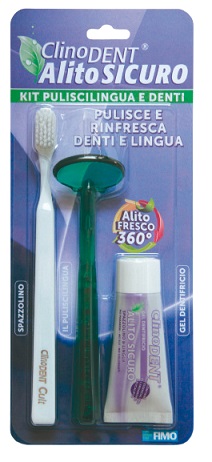CLINODENT KIT PULISCI LINGUA E DENTI ALITO SICURO - Farmacia Puddu Baire S.r.l.