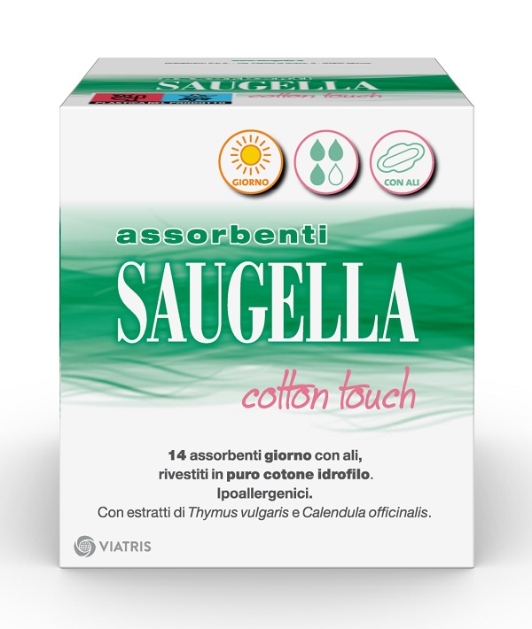 SAUGELLA COTTON TOUCH ASSORBENTI GIORNO CON ALI 14 PEZZI - Farmacia Puddu Baire S.r.l.