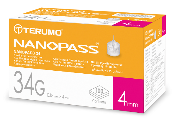 AGO PER PENNA DA INSULINA NANOPASS 34 GAUGE LUNGHEZZA 4 MM 100 PEZZI - Farmacia Puddu Baire S.r.l.