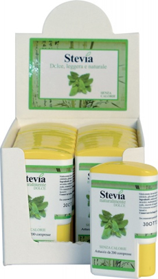STEVIA EDULCORANTE 200 COMPRESSE DISPLAY CONTENENTE 14 DISPENSER - Farmacia Puddu Baire S.r.l.