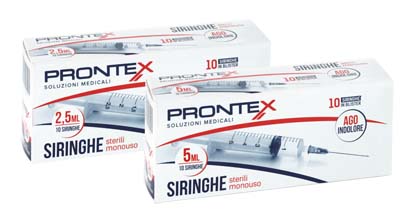 SIRINGA PRONTEX 2,5 ML AGO IND 10 PEZZI - Farmacia Puddu Baire S.r.l.