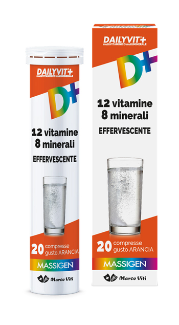 DAILYVIT+ 12 VITAMINE 8 MINERALI EFFERVESCENTE 20 COMPRESSE - Farmacia Puddu Baire S.r.l.