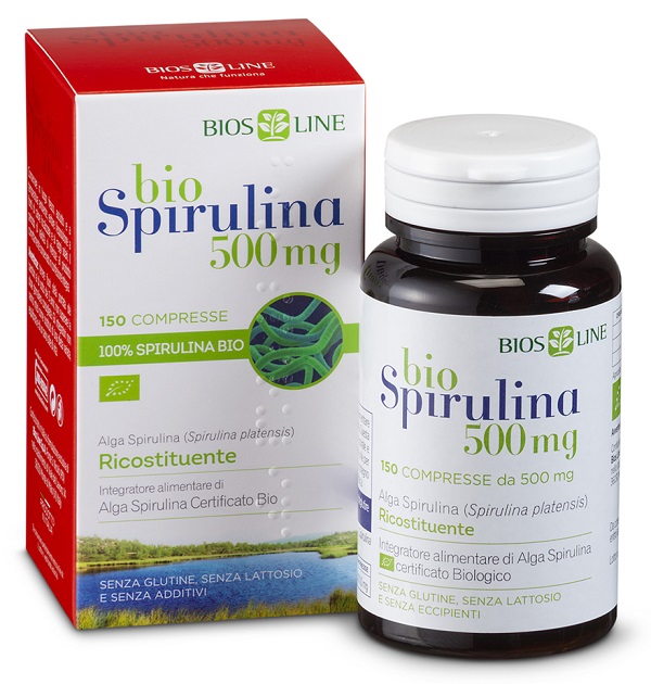 BIOSLINE BIOSPIRULINA 500 NEW 150 COMPRESSE CERT ECOCERT - Farmacia Puddu Baire S.r.l.