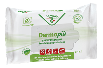 DERMO PIU' SALVIETTE INTIME 20 PEZZI PROFAR - Farmacia Puddu Baire S.r.l.