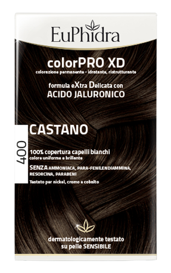 EUPHIDRA COLORPRO XD 400 CASTANO GEL COLORANTE CAPELLI IN FLACONE + ATTIVANTE + BALSAMO + GUANTI - Farmacia Puddu Baire S.r.l.