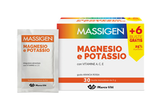 MASSIGEN MAGNESIO E POTASSIO 24 BUSTINE +6 GRATIS - Farmacia Puddu Baire S.r.l.