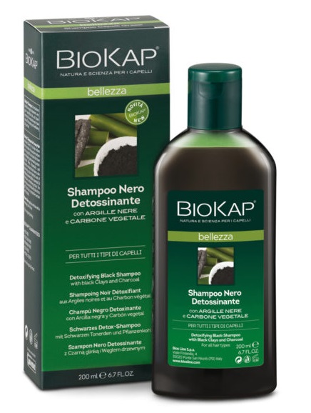 BIOKAP BELLEZZA SHAMPOO NERO DETOSSINANTE 200 ML BIOSLINE - Farmacia Puddu Baire S.r.l.