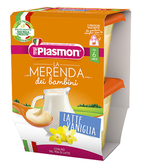PLASMON LA MERENDA DEI BAMBINI MERENDE LATTE VANIGLIA ASETTICO 2 X 120 G - Farmacia Puddu Baire S.r.l.