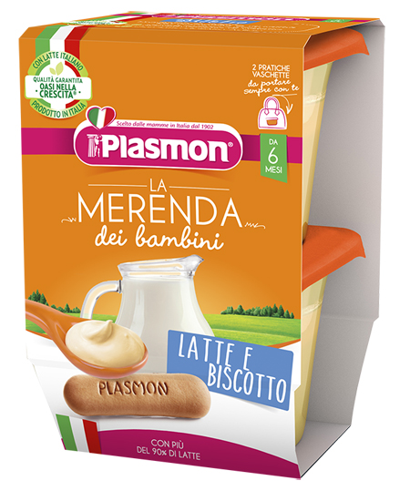 PLASMON LA MERENDA DEI BAMBINI MERENDE LATTE BISCOTTO ASETTICO 2 X 120 G - Farmacia Puddu Baire S.r.l.