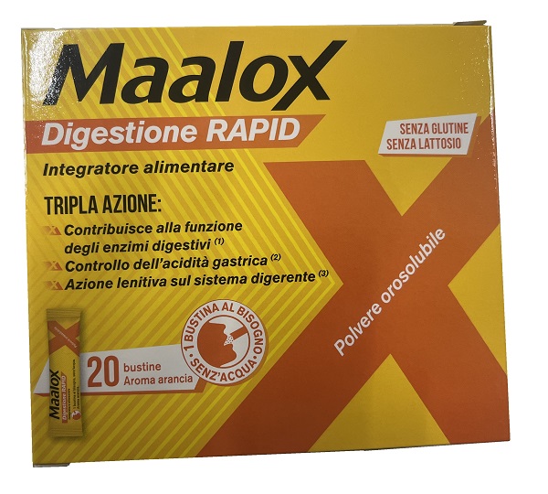 MAALOX DIGESTIONE RAPID 20 BUSTINE DA 2 G - Farmacia Puddu Baire S.r.l.