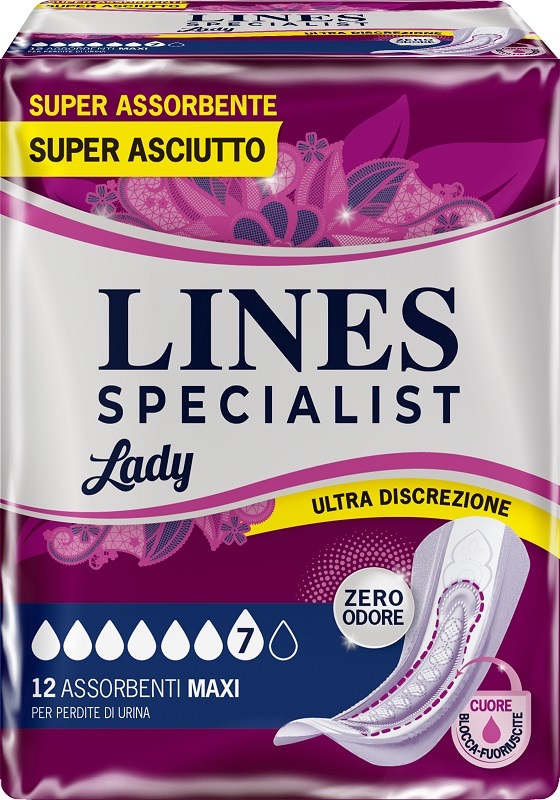 ASSORBENTI PER INCONTINENZA LINES SPECIALIST LADY 12 PEZZI - Farmacia Puddu Baire S.r.l.