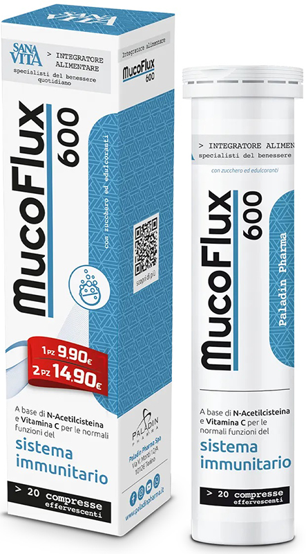 SANAVITA MUCOFLUX 600 20 CAPSULE EFFERVESCENTI - Farmacia Puddu Baire S.r.l.