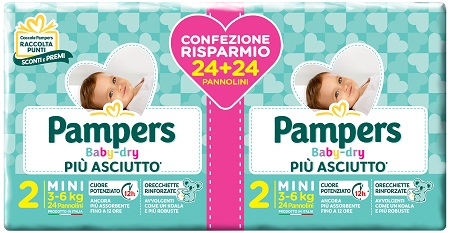 PAMPERS BABY DRYDUO DWCT MINI X 48 PEZZI - Farmacia Puddu Baire S.r.l.