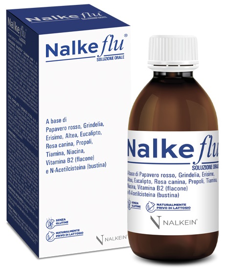 NALKEFLU SOLUZIONE ORALE 200 ML + 1  BUSTINA DA 2,5 G - Farmacia Puddu Baire S.r.l.