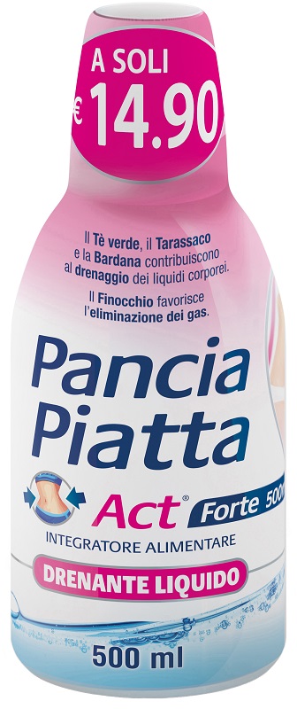 PANCIA PIATTA ACT FORTE DRENANTE LIQUIDO 500 ML - Farmacia Puddu Baire S.r.l.