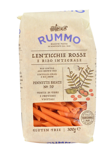 RUMMO PENNETTE RIGATE N 70 LENTICCHIE ROSSE E RISO INTEGRALE 300 G - Farmacia Puddu Baire S.r.l.