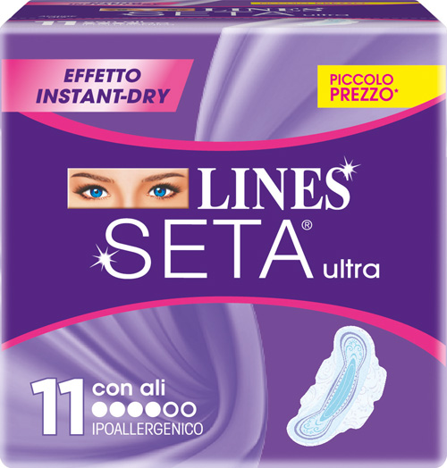 LINES SETA ULTRA ASSORBENTI CON ALI 11 PEZZI - Farmacia Puddu Baire S.r.l.