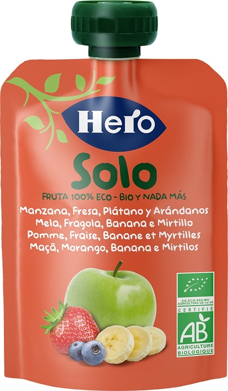 HERO SOLO FRUTTA FRULLATA 100% BIO MELA BANANA FRAGOLA 100 G - Farmacia Puddu Baire S.r.l.