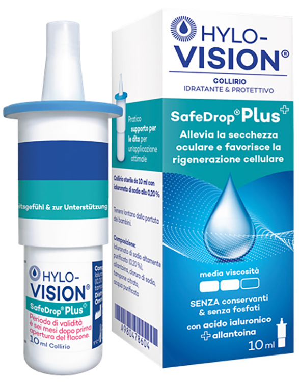 HYLOVISION SAFE DROP PLUS COLLIRIO IDRATANTE E PROTETTIVO 10 ML - Farmacia Puddu Baire S.r.l.