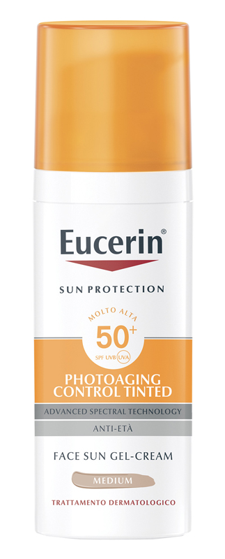 EUCERIN SUN PHOTOAGING CONTROL TINTED GEL CREME SPF50+ MEDIUM 50 ML - Farmacia Puddu Baire S.r.l.
