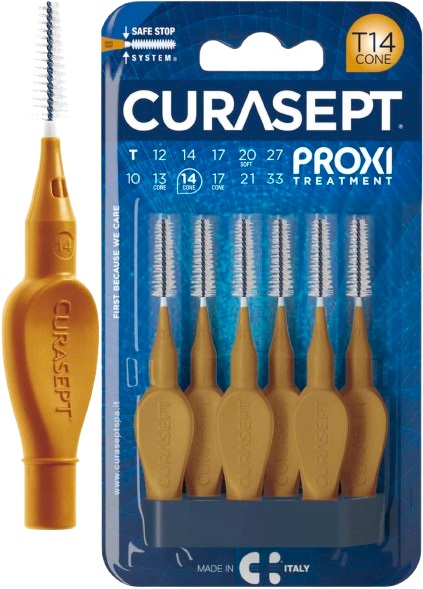 CURASEPT PROXI T14 OCRA/DARK GOLD 6 PEZZI - Farmacia Puddu Baire S.r.l.