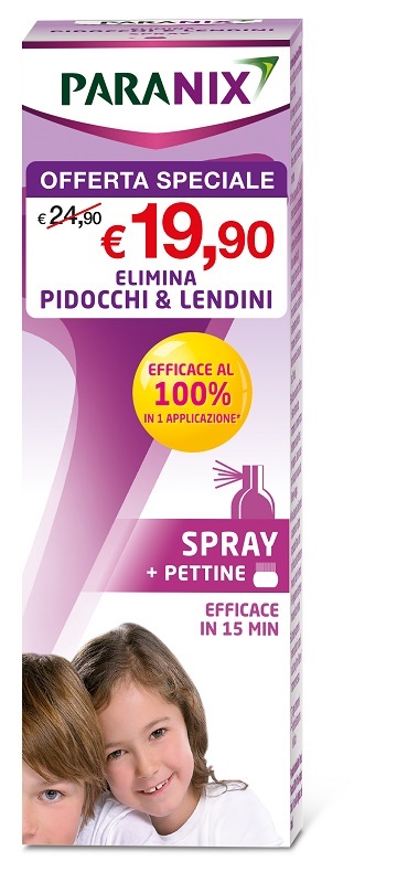 TRATTAMENTO SPRAY PIDOCCHI E LENDINI PARANIX 100 ML + PETTINE TAGLIO PREZZO - Farmacia Puddu Baire S.r.l.