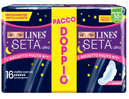 LINES SETA ULTRA ASSORBENTI NOTTE VP DWCT 16 PEZZI - Farmacia Puddu Baire S.r.l.